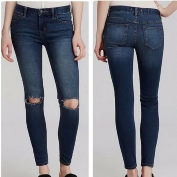 Free People Destroyed Blue Jeans sz 31 - Picture 9 of 9